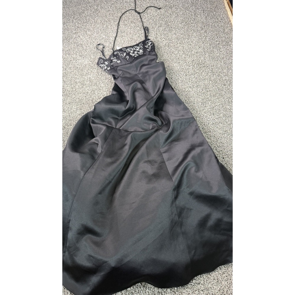 Vintage Y2K Zum Zum Maxi Dress Women's Size 3-4 Black Whimsigoth Beaded